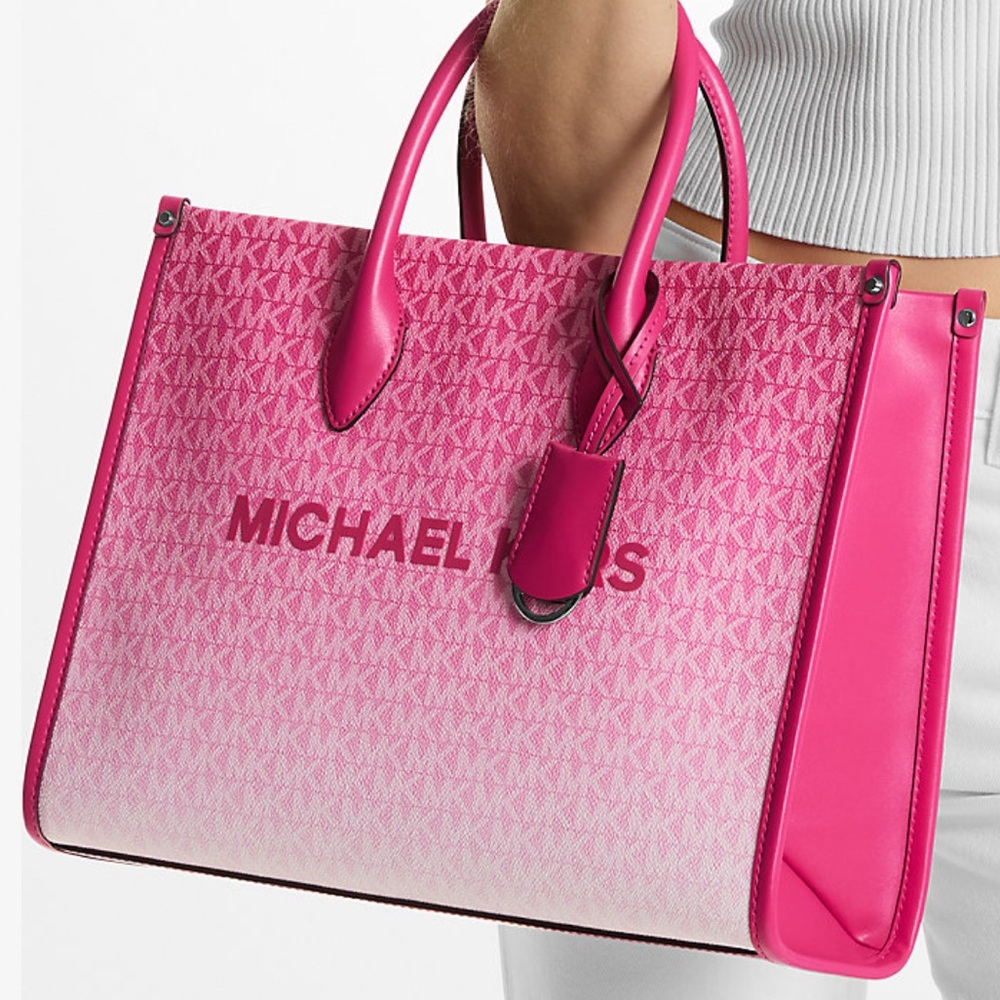 Michael Kors Mirella Medium Ombré Logo EW Tote Bag 
Dragonfruit 
NWT - Picture 14 of 14